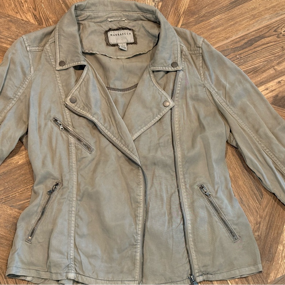 Anthropologie Marrackech Ronika Draped Moto Jacket Size Large